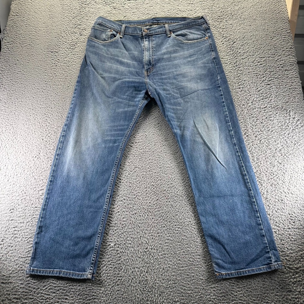 Levi's 505 Jeans Mens 40x30 Blue Cotton Denim Straight Workwear Faded Stretch